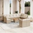 vidaXL 13 Piece Solid Acacia Wood Large Sofa Set in Beige