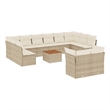vidaXL 13 Piece Solid Acacia Wood Large Sofa Set in Beige