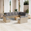vidaXL 13 Piece Steel Sofa Set in Gray/Beige