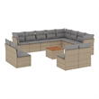 vidaXL 13 Piece Steel Sofa Set in Gray/Beige