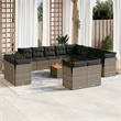 vidaXL 14 Piece Solid Acacia Wood Sofa Set in Gray