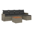 vidaXL 6 Piece Solid Acacia Wood Large Sofa Set in Gray