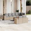 vidaXL 9 Piece Steel Sofa Set in Gray/Beige
