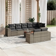 vidaXL 9 Piece Poly Rattan Large Sofa Set in Gray