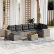 vidaXL 8 Piece Solid Acacia Wood Small Sofa Set in Gray