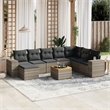 vidaXL 9 Piece Solid Acacia Wood Sofa Set in Gray