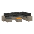 vidaXL 9 Piece Solid Acacia Wood Sofa Set in Gray