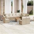 vidaXL 11 Piece Steel Sofa Set in Brown/Beige