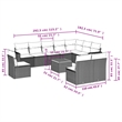 vidaXL 11 Piece Steel Sofa Set in Brown/Beige