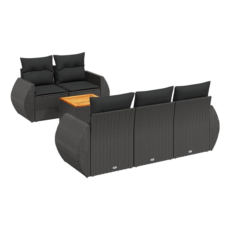 vidaXL 6 Piece Sofa Set in Black