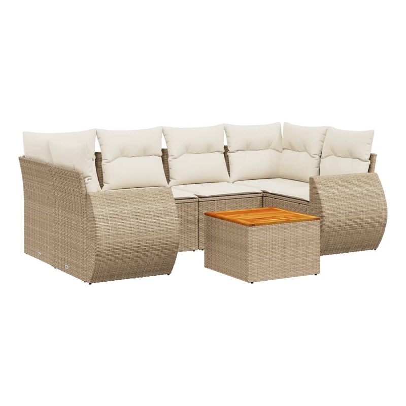 vidaXL 7 Piece Steel Sofa Set in White/Cream/Beige