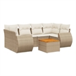 vidaXL 7 Piece Steel Sofa Set in White/Cream/Beige