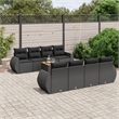 vidaXL 9 Piece Steel Large Sofa Set in Black