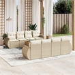 vidaXL 9 Piece Solid Acacia Wood Sofa Set in Beige