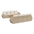 vidaXL 9 Piece Solid Acacia Wood Sofa Set in Beige