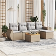 vidaXL 6 Piece Steel Sofa Set in Gray/Beige