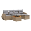 vidaXL 6 Piece Steel Sofa Set in Gray/Beige
