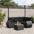 vidaXL 5 Piece Steel Sofa Set in Black