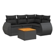 vidaXL 5 Piece Steel Sofa Set in Black
