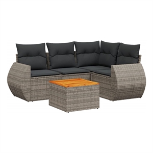 vidaXL 5 Piece Sofa Set in Gray