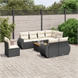 vidaXL 9 Piece Steel Sofa Set in Black