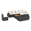 vidaXL 9 Piece Steel Sofa Set in Black