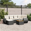 vidaXL 7 Piece Steel Sofa Set in Black