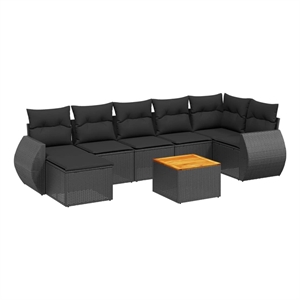 vidaXL Garden Sofa Set in Black