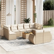 vidaXL 10 Piece Solid Acacia Wood Sofa Set in Beige