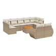 vidaXL 10 Piece Solid Acacia Wood Sofa Set in Beige