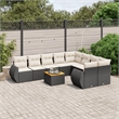 vidaXL 10 Piece Steel Sofa Set in Black