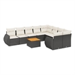 vidaXL 10 Piece Steel Sofa Set in Black