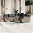 vidaXL 10 Piece Solid Acacia Wood Sofa Set in Gray
