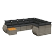 vidaXL Poly Rattan Small Sofa Set in Gray