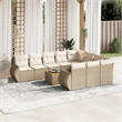 vidaXL 11 Piece Steel Sofa Set in Cream/Beige