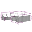 vidaXL 11 Piece Steel Sofa Set in Cream/Beige
