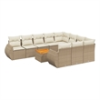 vidaXL 11 Piece Steel Sofa Set in Cream/Beige