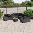 vidaXL 11 Piece Steel Sofa Set in Black