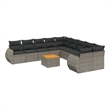 vidaXL 11 Piece Solid Acacia Wood Sofa Set in Gray