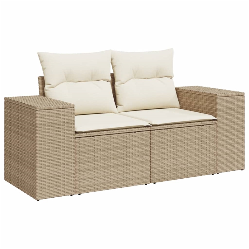 vidaXL 11 Piece Steel Sofa Set in Beige