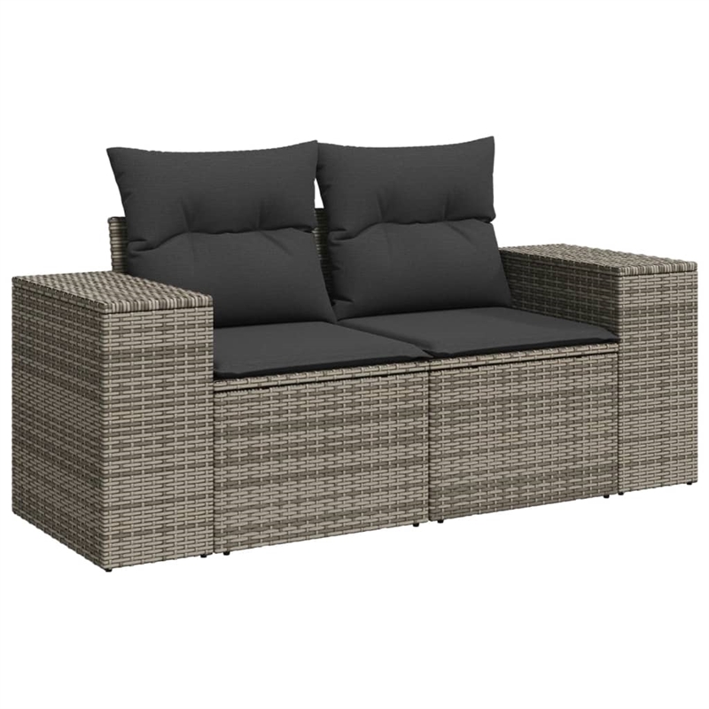 vidaXL 11 Piece Solid Acacia Wood Sofa Set in Gray