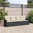 vidaXL 4 Piece Sofa Set in Black/White/Cream