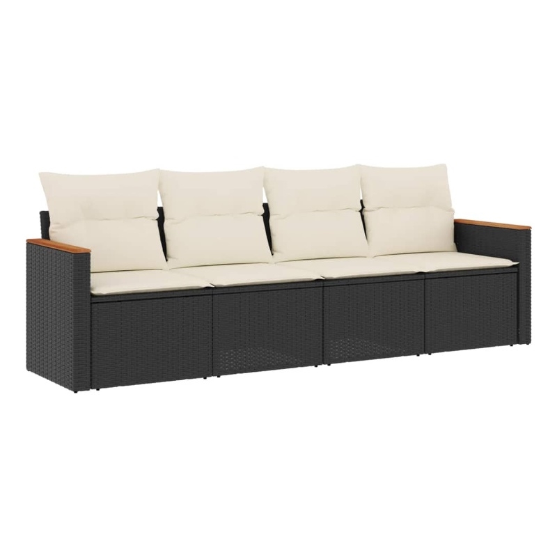 vidaXL 4 Piece Sofa Set in Black/White/Cream