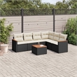 vidaXL 7 Piece Steel Sofa Set in Black/White/Cream