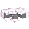 vidaXL 7 Piece Steel Sofa Set in Black/White/Cream
