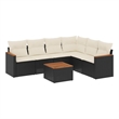 vidaXL 7 Piece Steel Sofa Set in Black/White/Cream