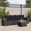 vidaXL 5 Piece Steel Small Sofa Set in Black
