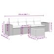 vidaXL 5 Piece Steel Small Sofa Set in Black
