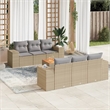 vidaXL 7 Piece Solid Acacia Wood Sofa Set in Beige