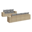 vidaXL 8 Piece Steel Sofa Set in Gray/Beige